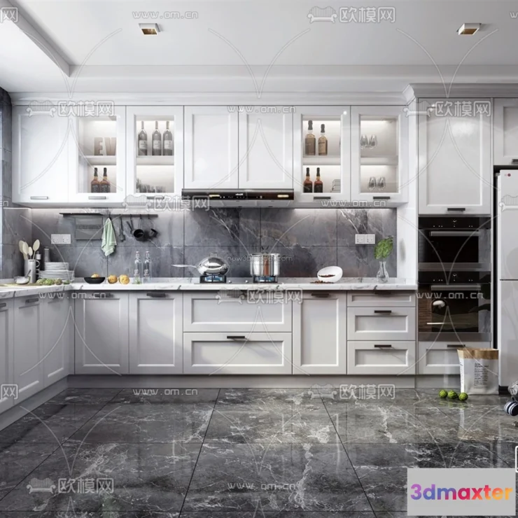 1580452 - Nordic Style Interior 3D Blocks - Kitchen 3D Model - 439 3D Max