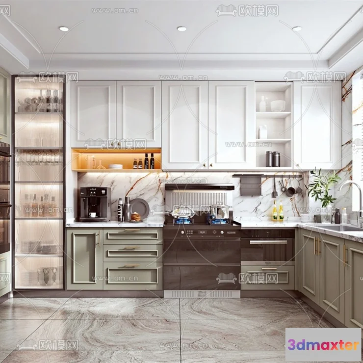 1580454 - Nordic Style Interior 3D Blocks - Kitchen 3D Model - 440 3D Max