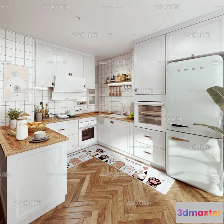 1580458 - Nordic Style Interior 3D Blocks - Kitchen 3D Model - 442 3D Max