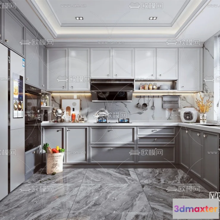 1580466 - Nordic Style Interior 3D Blocks - Kitchen 3D Model - 446 3D Max