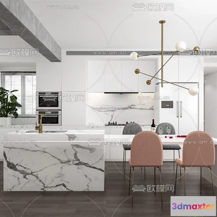 1580468 - Nordic Style Interior 3D Blocks - Kitchen 3D Model - 447 3D Max