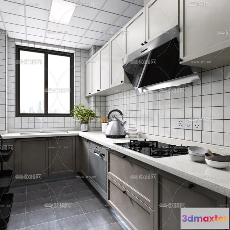 1580480 - Nordic Style Interior 3D Blocks - Kitchen 3D Model - 453 3D Max