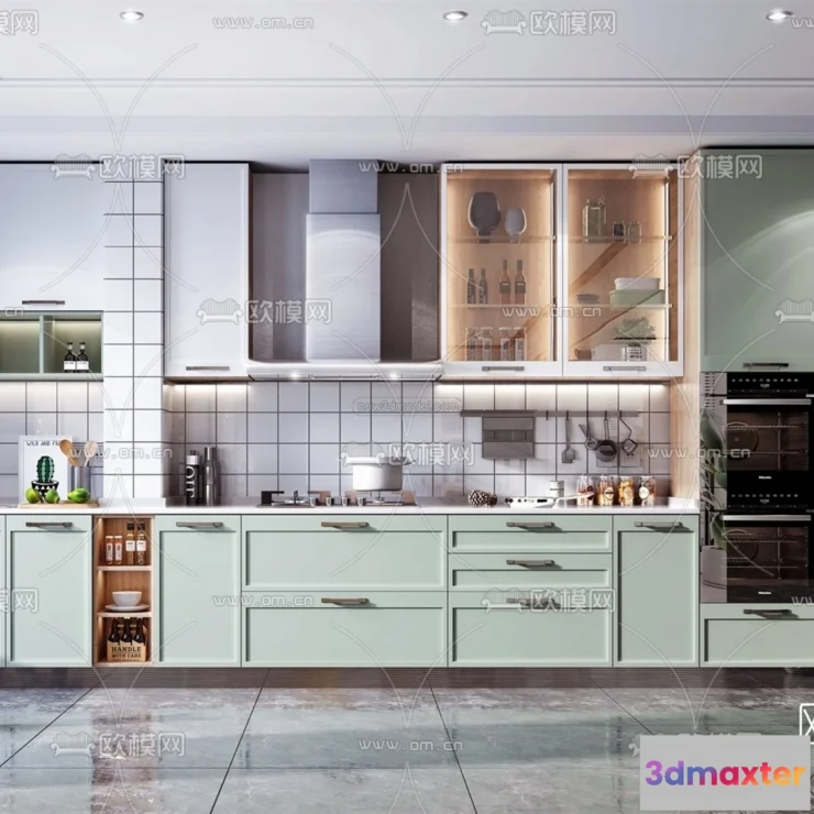 1580484 - Nordic Style Interior 3D Blocks - Kitchen 3D Model - 455 3D Max