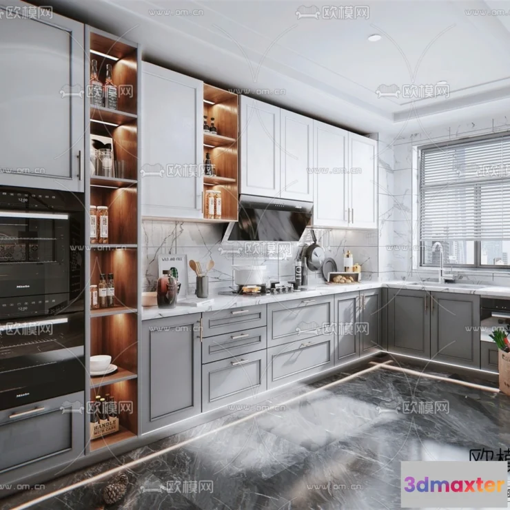 1580492 - Nordic Style Interior 3D Blocks - Kitchen 3D Model - 459 3D Max