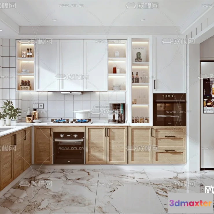 1580500 - Nordic Style Interior 3D Blocks - Kitchen 3D Model - 463 3D Max