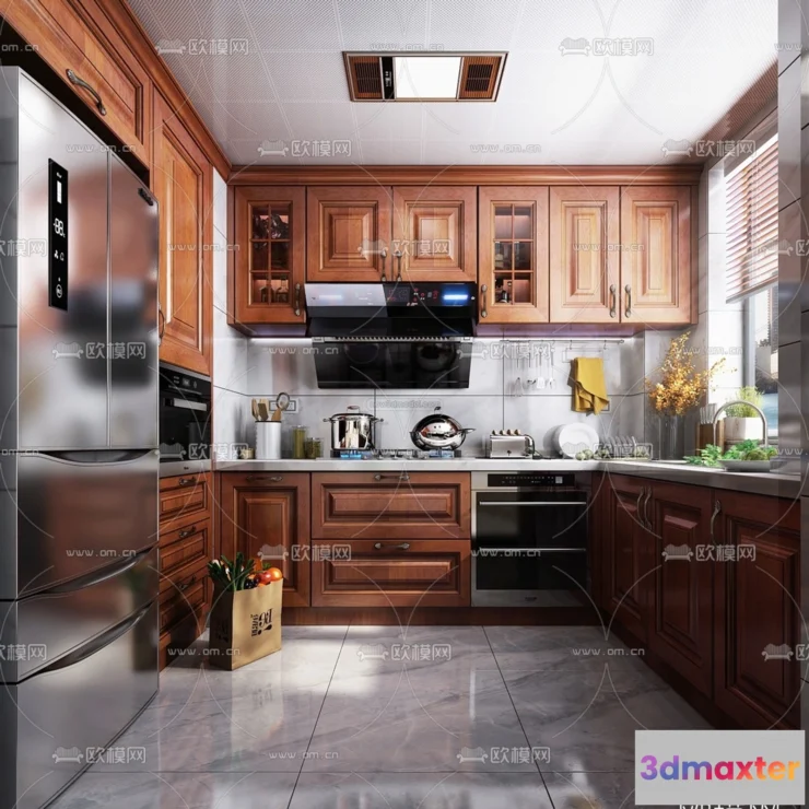 1580518 - Europe Style Interior 3D Blocks - Kitchen 3D Model - 297 3D Max
