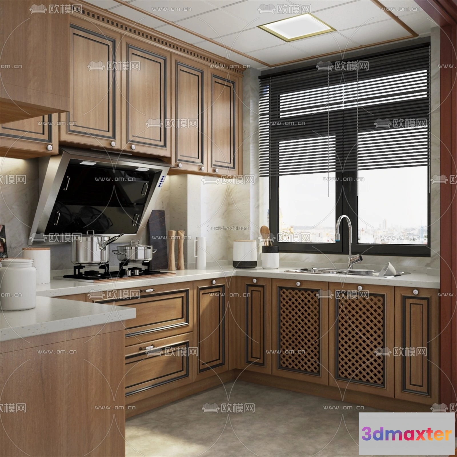 1580520 - Europe Style Interior 3D Blocks - Kitchen 3D Model - 298 3D Max
