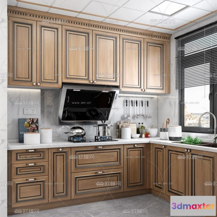1580524 - Europe Style Interior 3D Blocks - Kitchen 3D Model - 300 3D Max