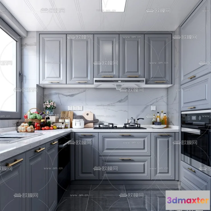 1580554 - Europe Style Interior 3D Blocks - Kitchen 3D Model - 315 3D Max