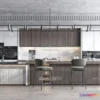 1580564 - Black - White - Gray Colors Interior 3D Blocks - Kitchen 3D Scene - 210 3D Max
