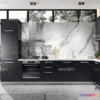 1580574 - Black - White - Gray Colors Interior 3D Blocks - Kitchen 3D Scene - 215 3D Max