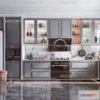 1580580 - Black - White - Gray Colors Interior 3D Blocks - Kitchen 3D Scene - 218 3D Max