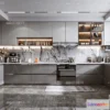 1580586 - Black - White - Gray Colors Interior 3D Blocks - Kitchen 3D Scene - 221 3D Max