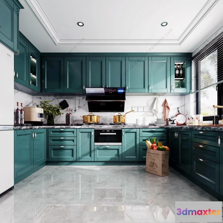 1580624 - Morandi Style Interior 3D Blocks - Kitchen 3D Scene - 226 3D Max