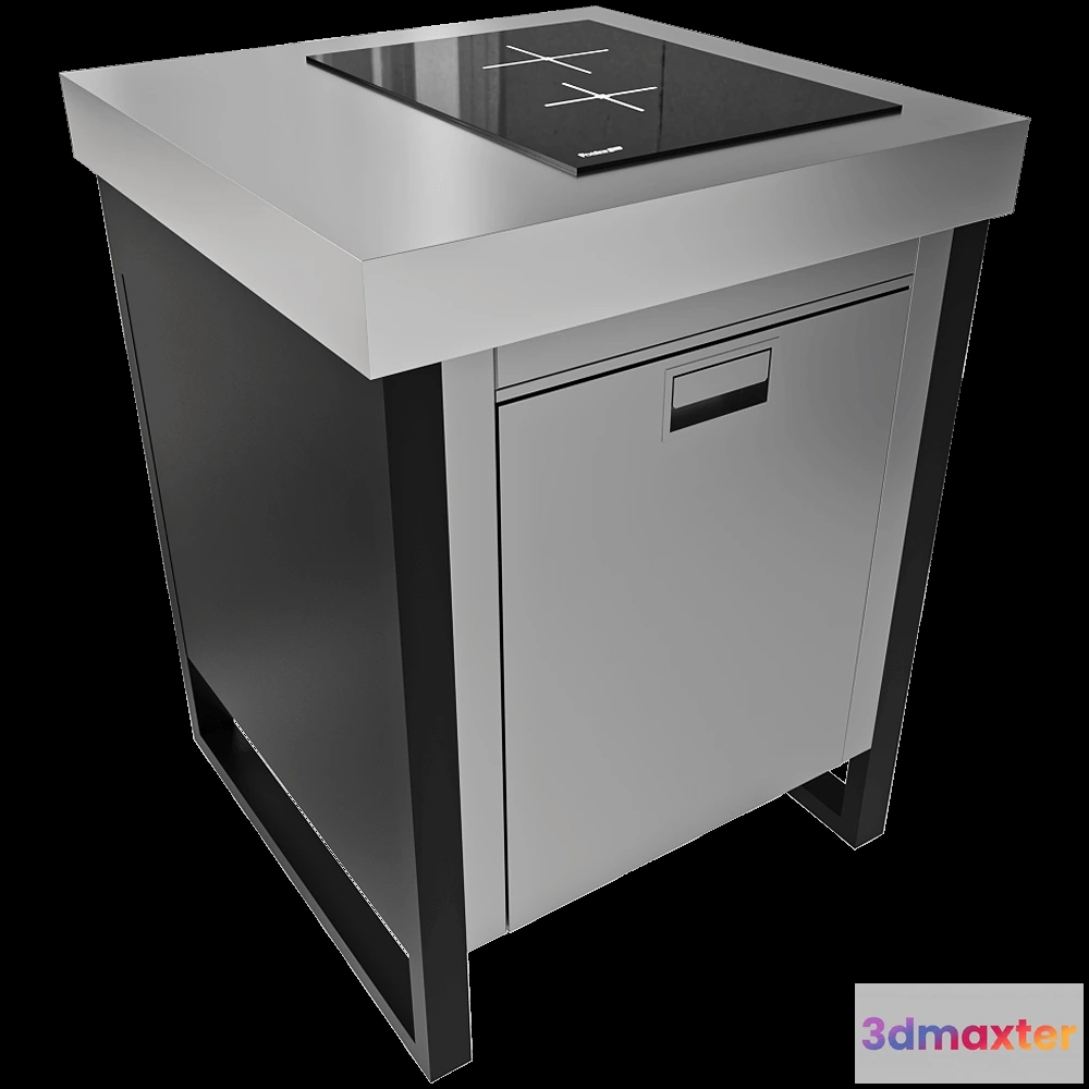 1645854 - Fogher - Fridge module with electric cooker DX 3D Max