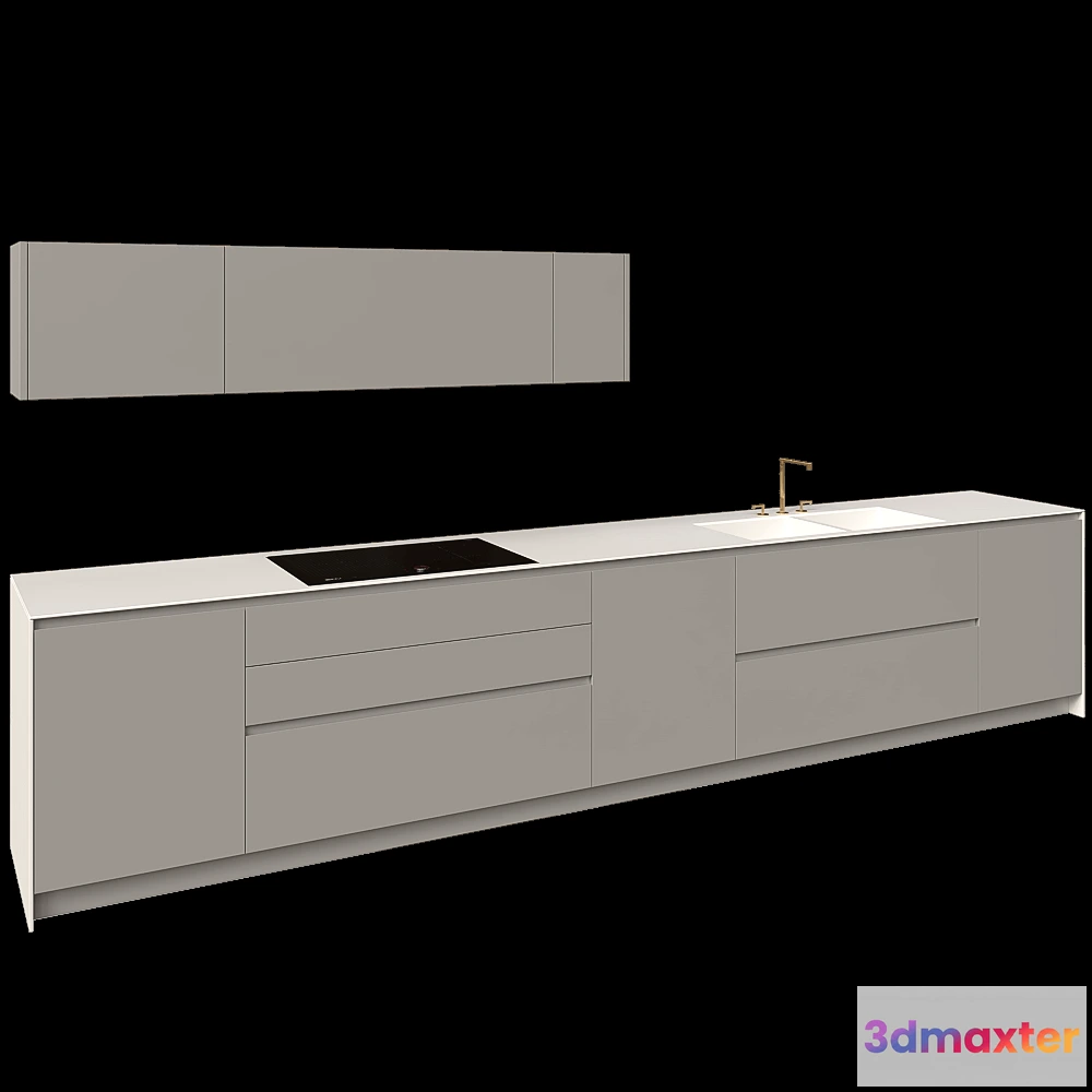 1645914 - TM Italia - Kitchen K6 Composizione Liner Con Colonne Basic E  Pensili 3D Max