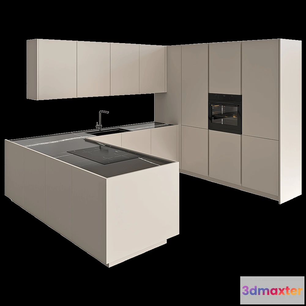 1645926 - TM Italia - Kitchen D90 Corner Composition With A Peninsula 3D Max