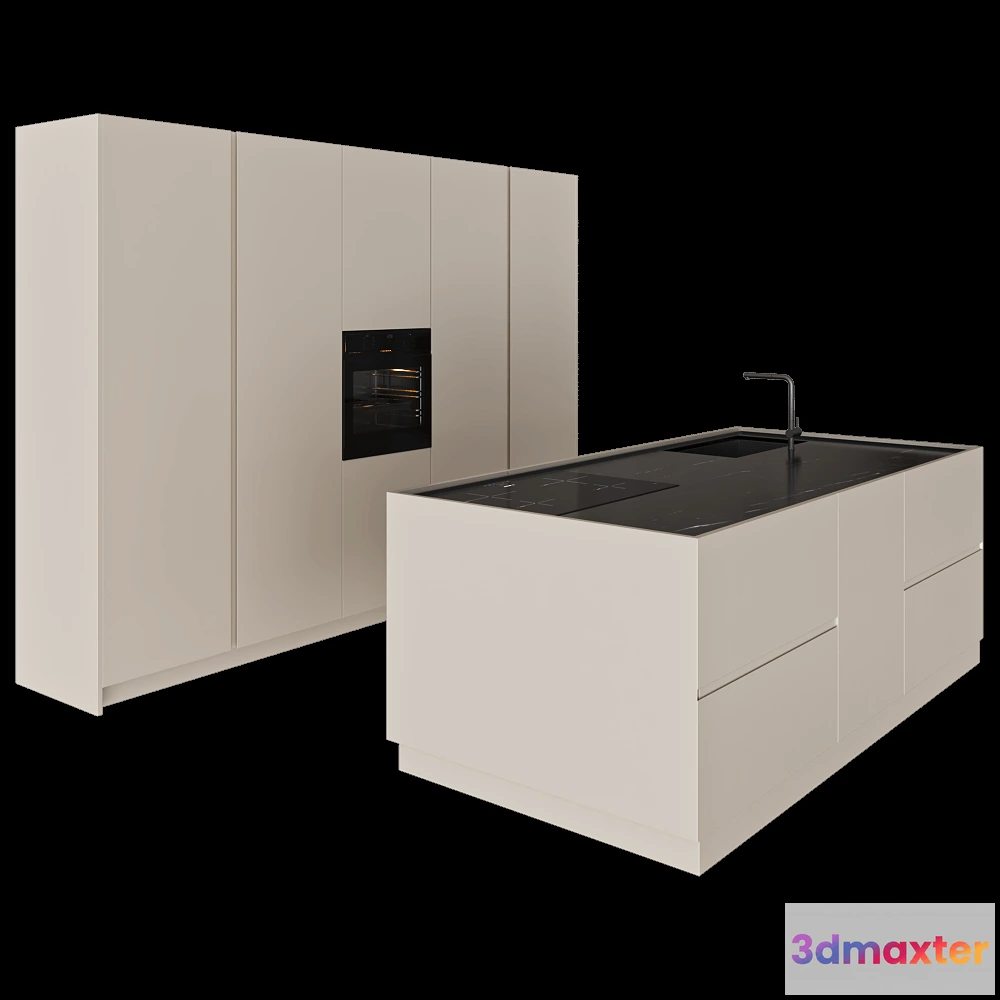 1645928 - TM Italia - Kitchen D90 Columns And Island Composition 3D Max