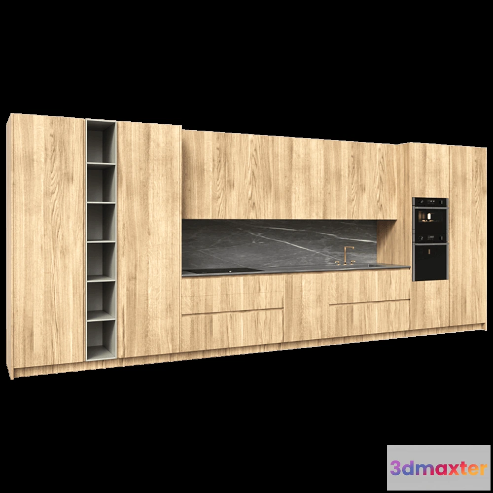1645930 - TM Italia - Kitchen Composizione Lineare In Rovere Sbiancato 3D Max