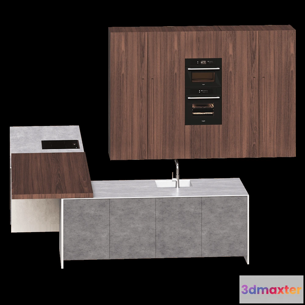 1645948 - TM Italia - Kitchen D90 double islands and column composition 3D Max