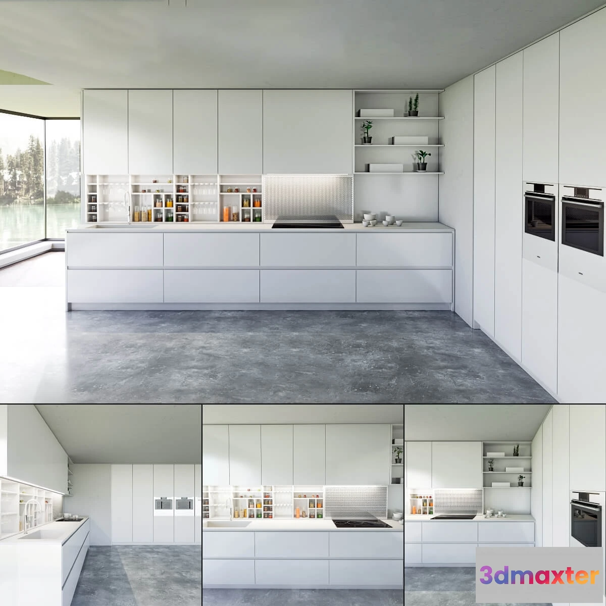 1646001 - kitchen - Kitchen Bluna Laccato Opaco 3D Max