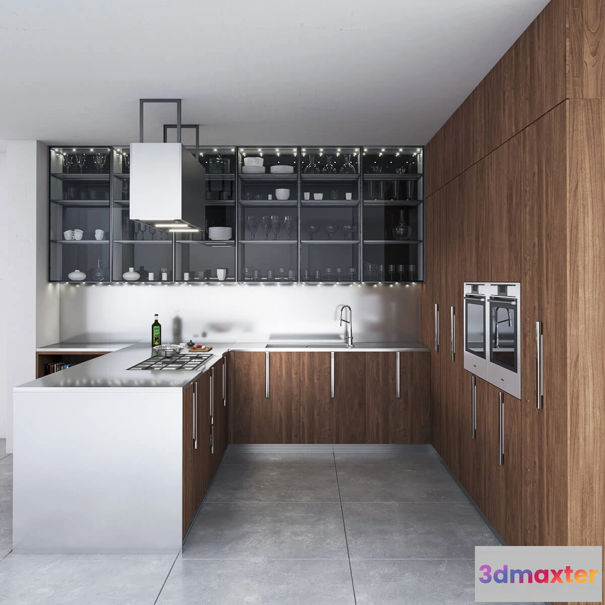 1646007 - kitchen - Kitchen Barrique Cucina in acciaio 3D Max