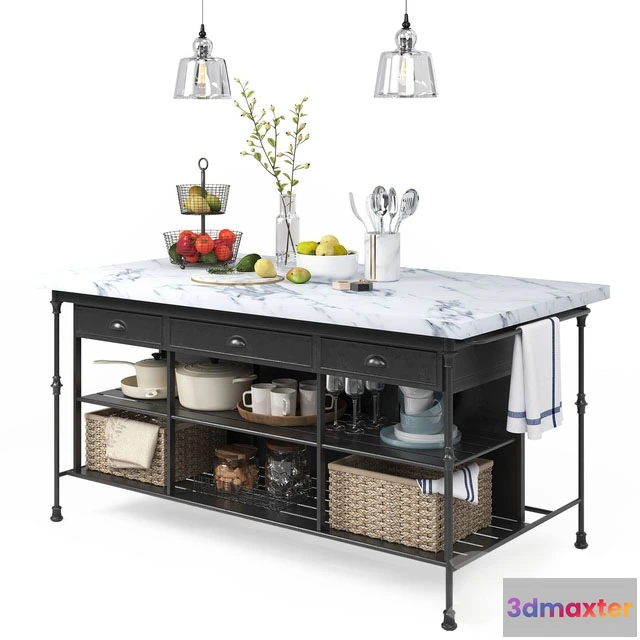 1646038 - kitchen - Kitchen decor set - crate and barrel 3D Max