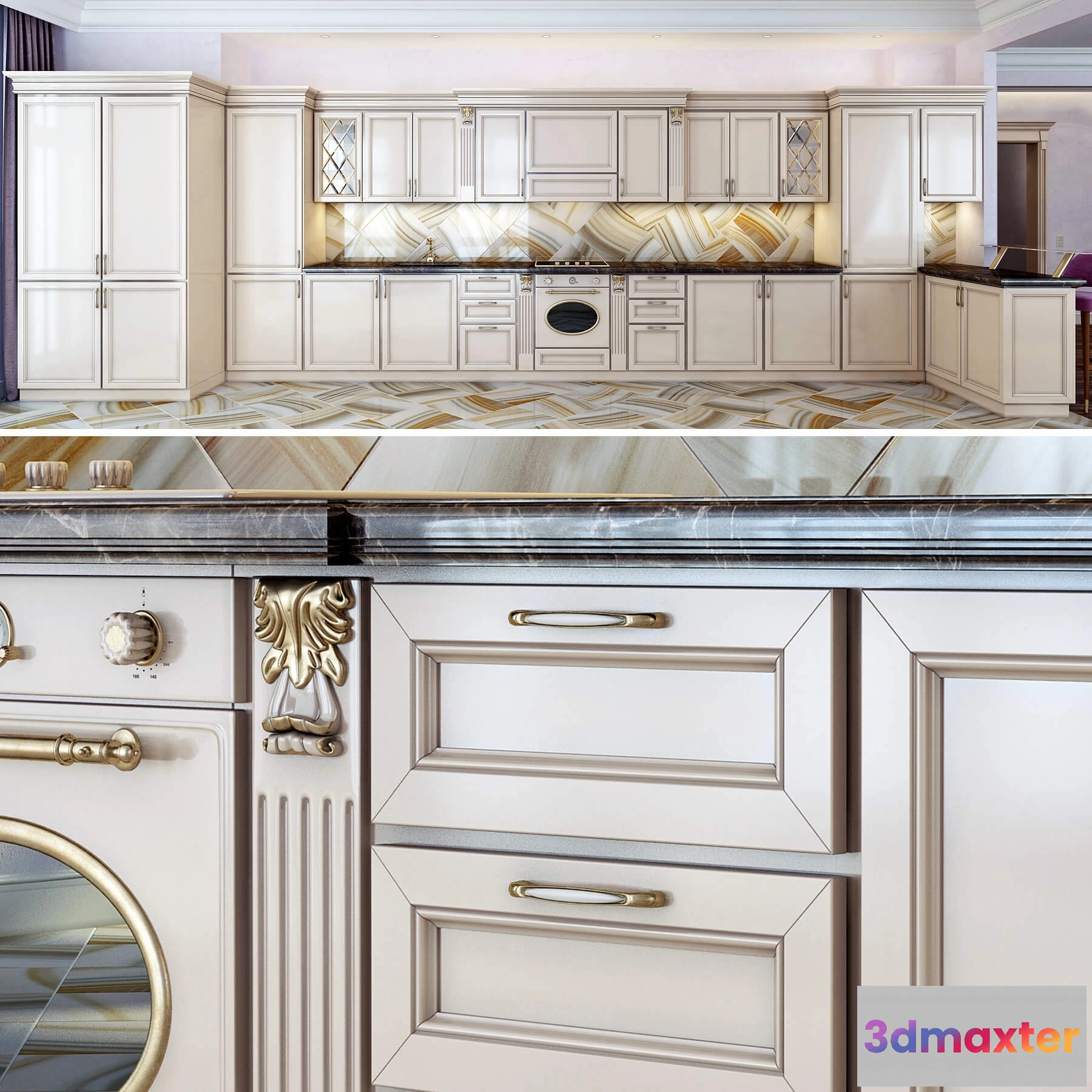 1646058 - kitchen - Kitchen classic exclusive 3D Max