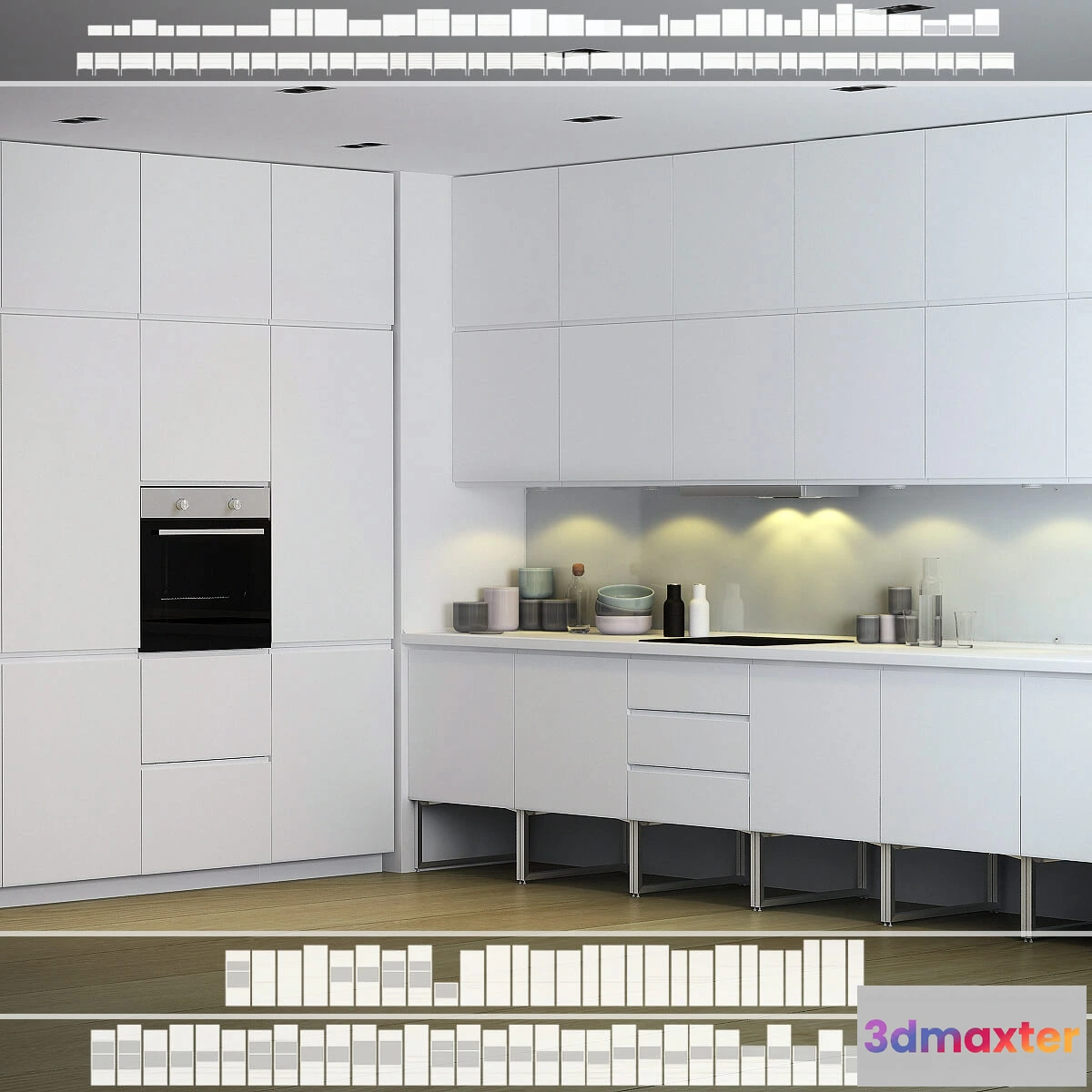 1646084 - kitchen - IKEA Kitchen Vokstorp  Limhamn 3D Max