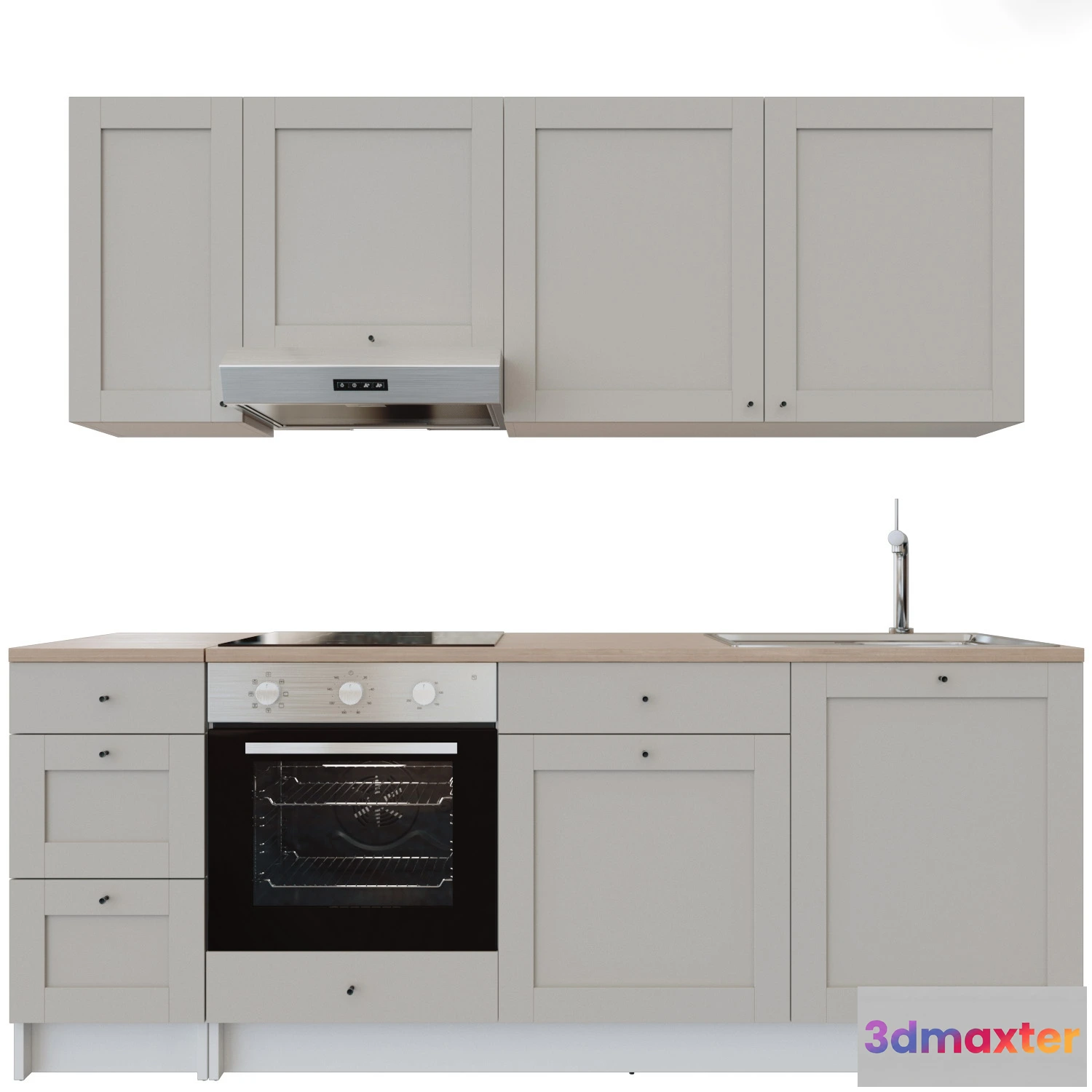 1646098 - kitchen - IKEA Kitchen Knokskhult 3D Max