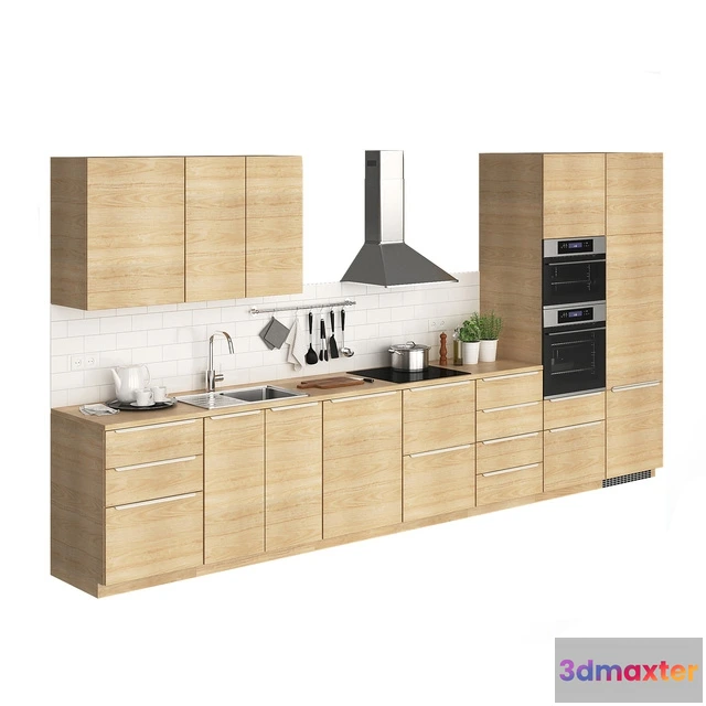 1646120 - kitchen - Ikea Metod Askersund 897 3D Max