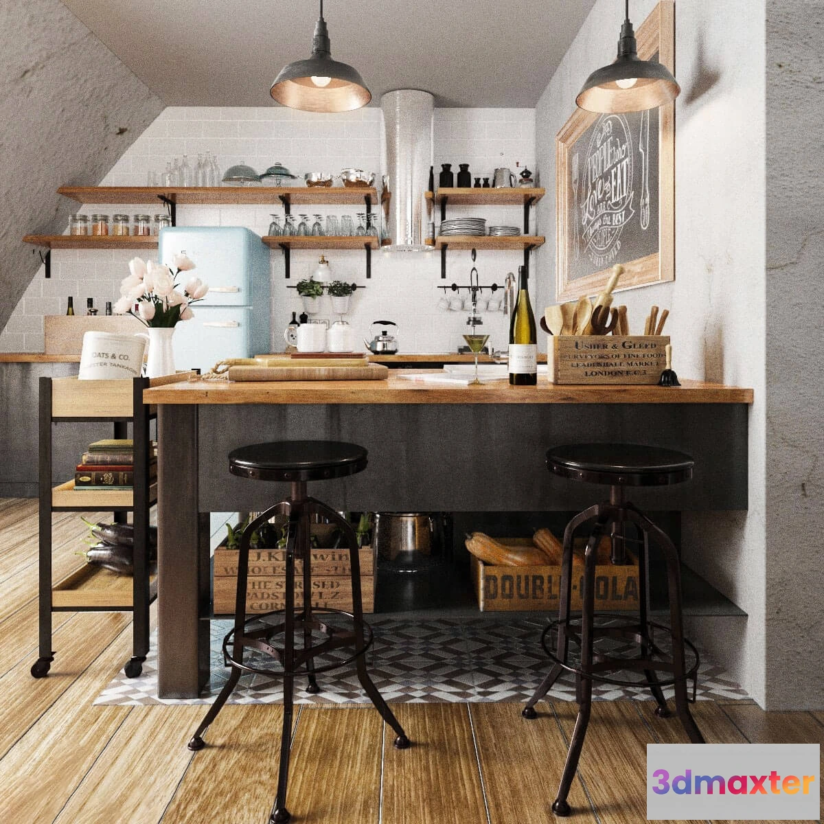 1646214 - kitchen - AVE Kitchen bar set 3D Max