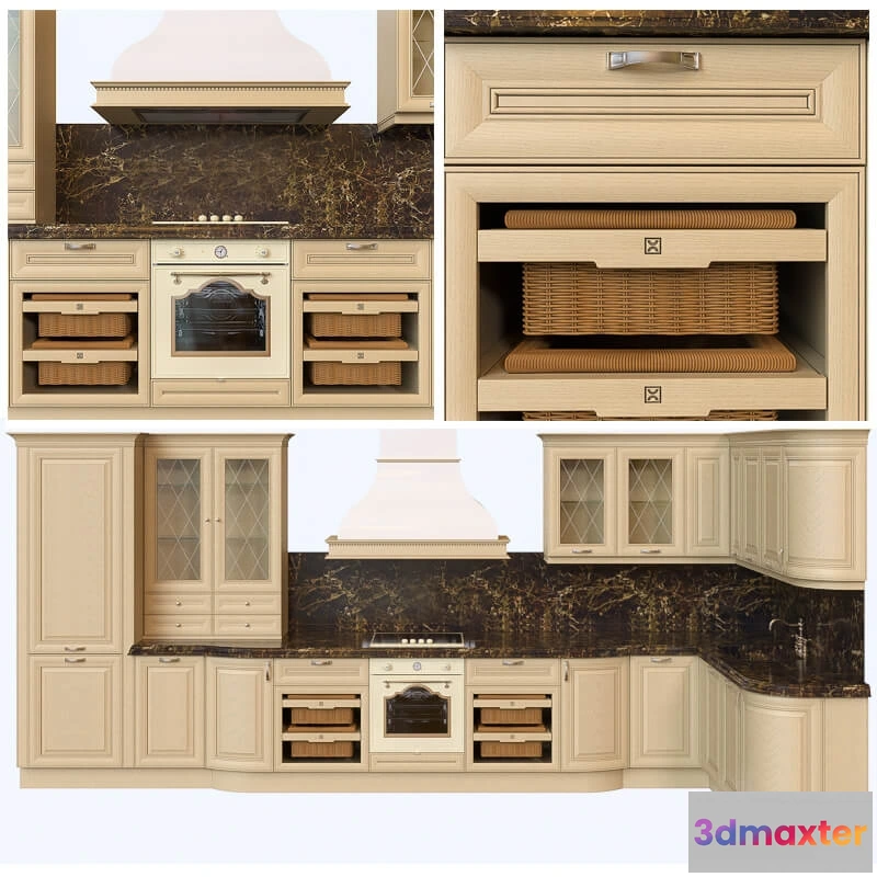 1646222 - kitchen - Berloni - Sheraton (frassino_naturale) 3D Max