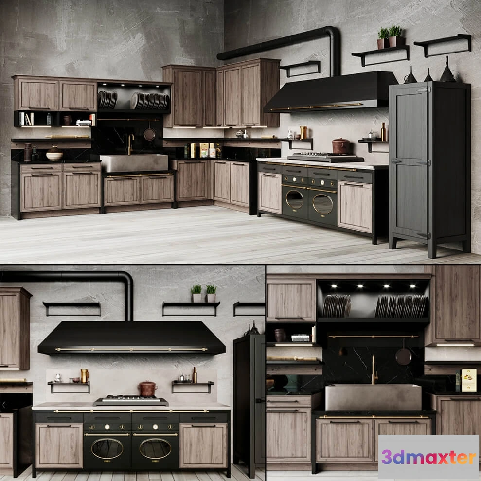 1646250 - kitchen - Anteprima VINTAGE kitchen 3D Max