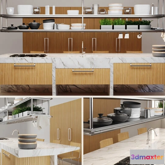 1646272 - kitchen - Arclinea Lignum et lapis 3D Max