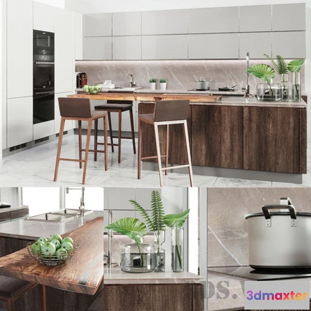 1646286 - kitchen - Verona Mod wood 3D Max