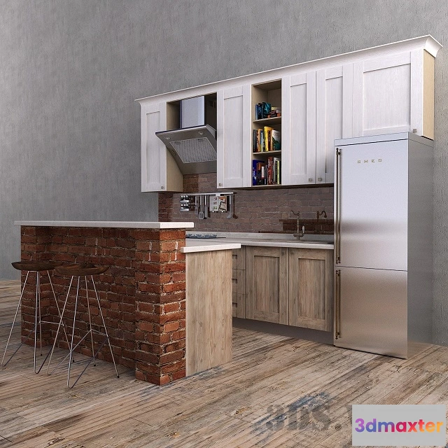 1646320 - kitchen - Loft Kitchen 3D Max