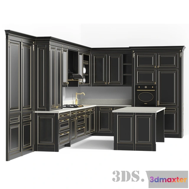 1646324 - kitchen - Italian classic cuisine with island IT.013.005.13 3D Max