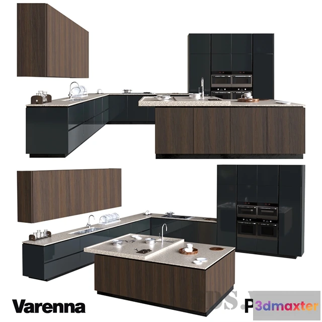 1646356 - kitchen - Kitchen Poliform Varenna Artex 3D Max