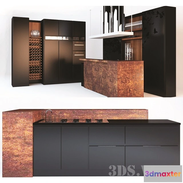 1646386 - kitchen - Beautiful modern kitchen 3D Max