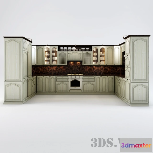 1646416 - kitchen - Large classic kitchen 3D Max
