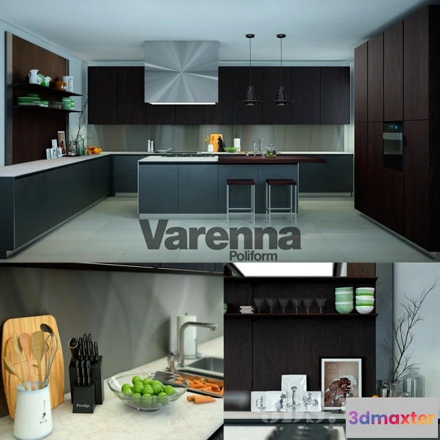 1646442 - kitchen - Varenna modern kitchen 3D Max