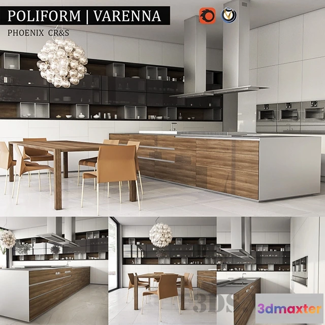 1646464 - kitchen - Kitchen Varenna Phoenix Poliform Italy 3D Max