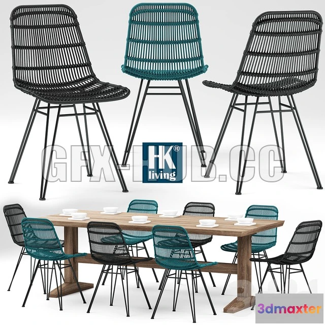 1082816 - HKliving Rotan Stoel - 216373