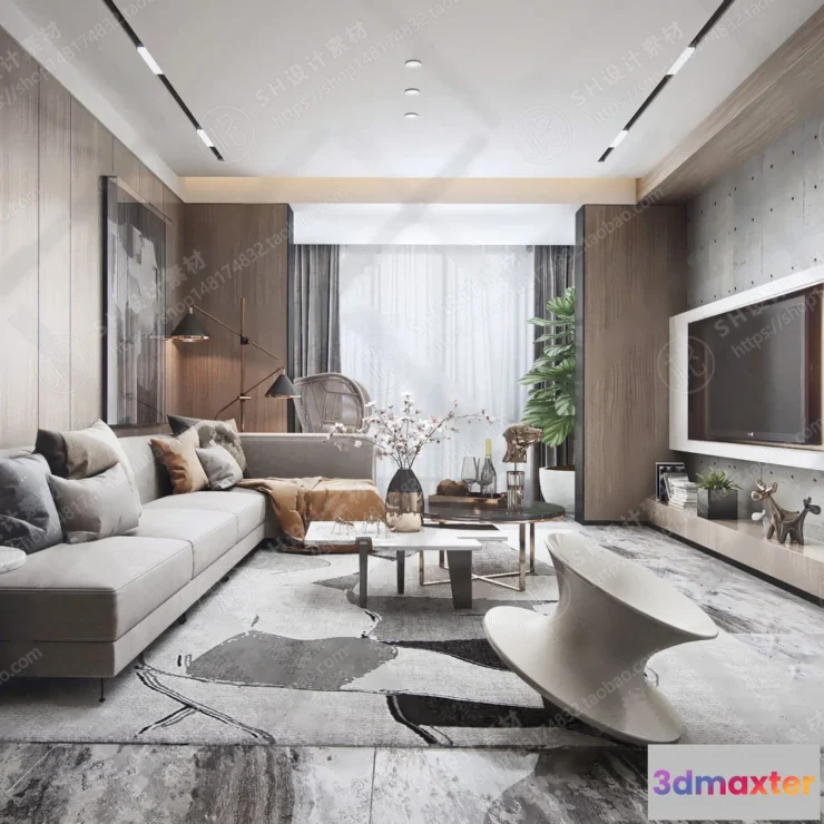 1117266 - LIVING ROOM 3D SCENES - VRAY RENDER - 002
