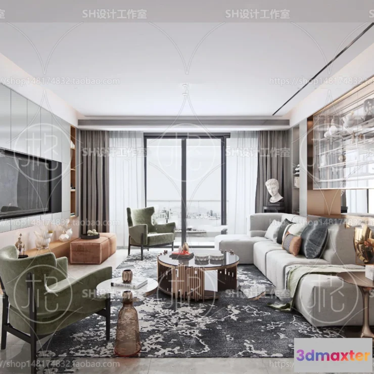 1117348 - LIVING ROOM 3D SCENES - VRAY RENDER - 043