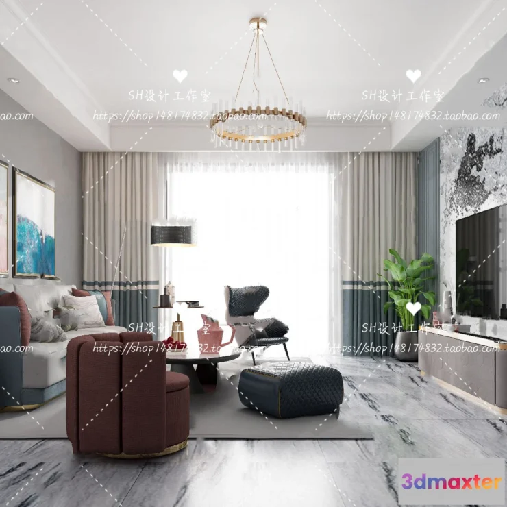 1117436 - LIVING ROOM 3D SCENES - VRAY RENDER - 087