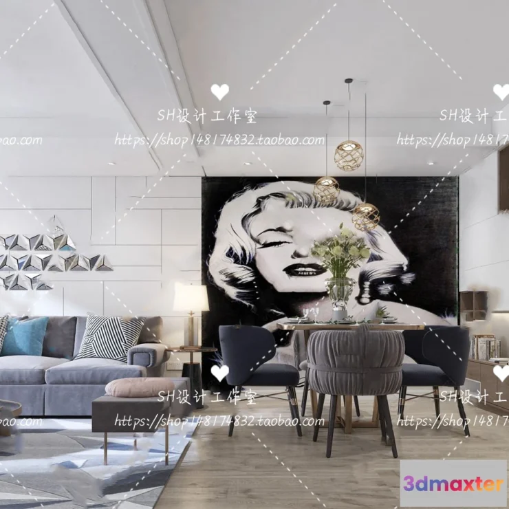 1117454 - LIVING ROOM 3D SCENES - VRAY RENDER - 096