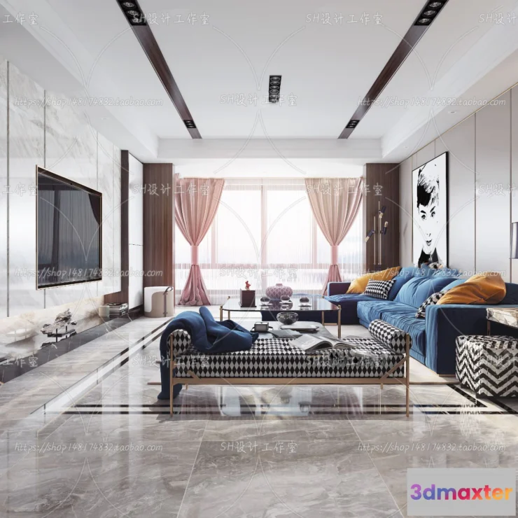 1117502 - LIVING ROOM 3D SCENES - VRAY RENDER - 120