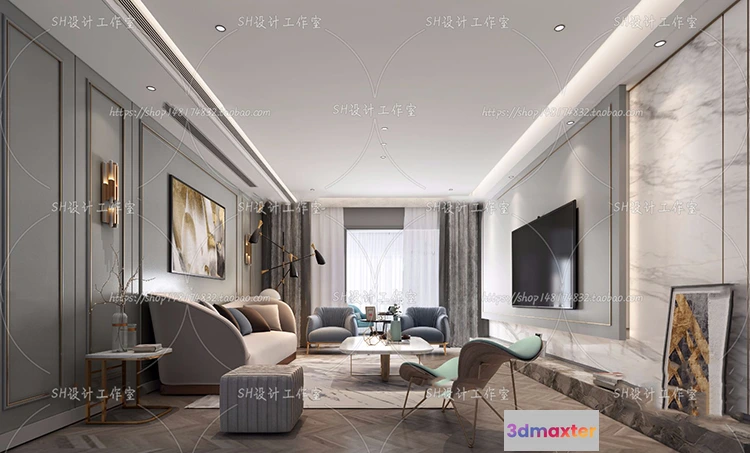 1117580 - LIVING ROOM 3D SCENES - VRAY RENDER - 159